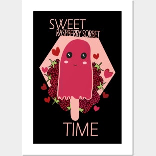 Raspberry sorbet Kawaii Sweet Raspberry Sorbet Time Posters and Art